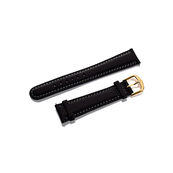 Black Leather Watch Strap - 19mm - S1010
