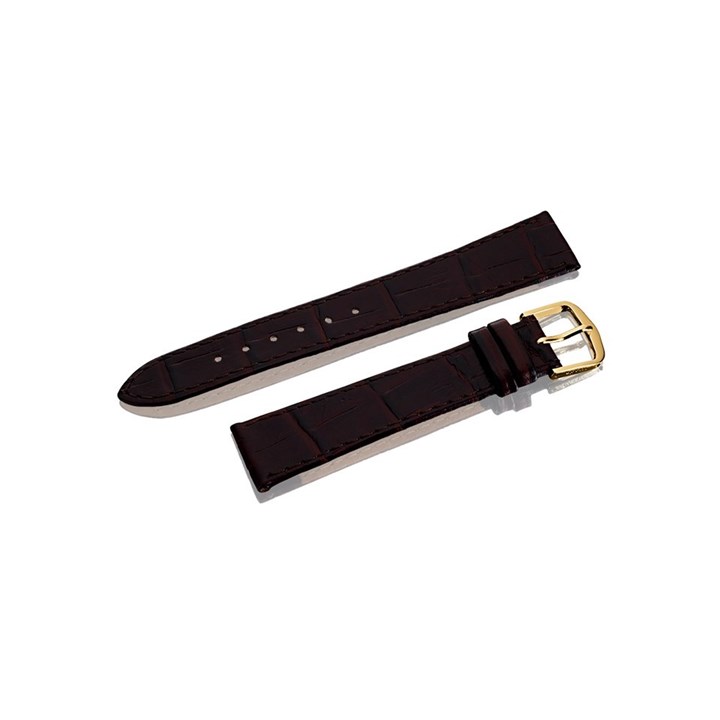 Burgundy Crocodile Effect Leather Watch Strap - 18mm - S1016