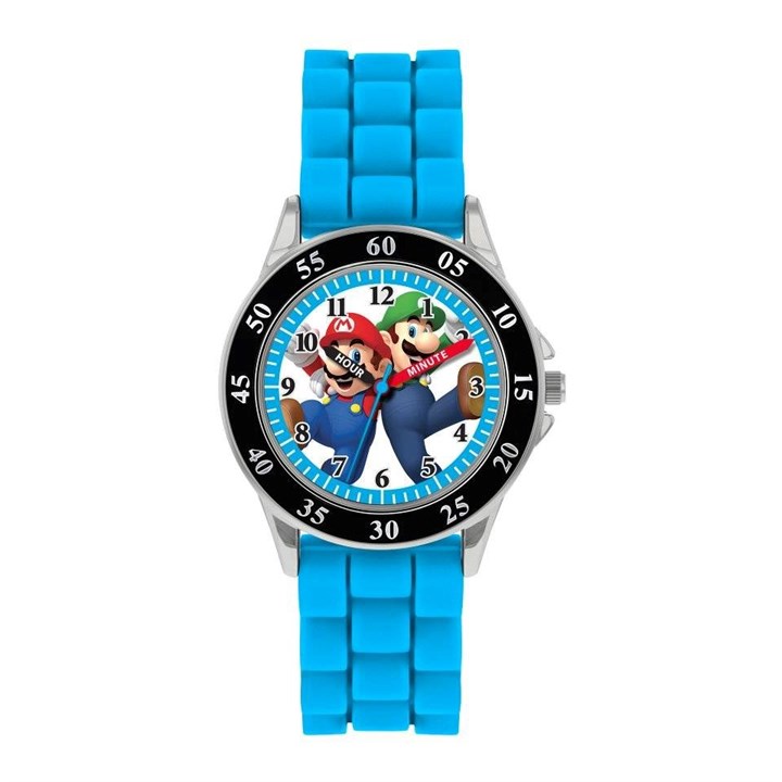 Super Mario Brothers GSM3044ARG Time Teacher Children's Watch - W01154