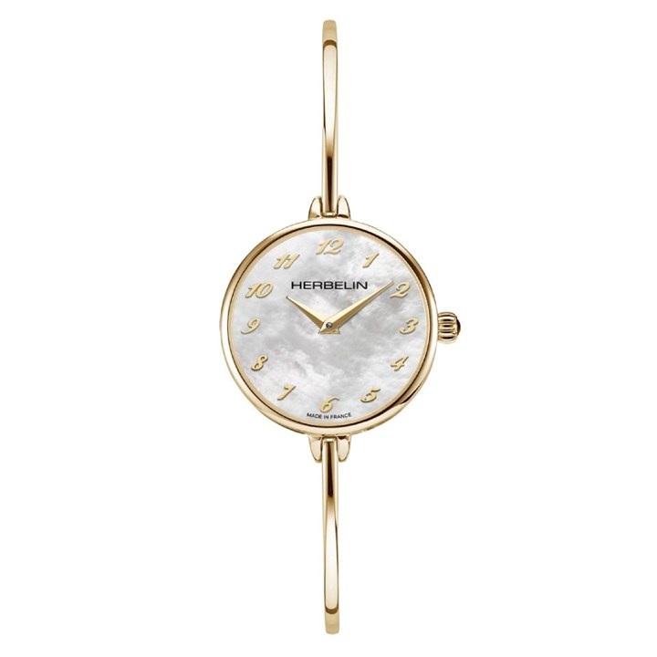 Herbelin 17206BP29 Fil Gold Tone Bangle Watch - W03110