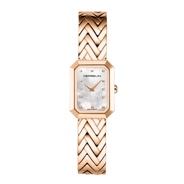Herbelin 17446BPR19 Octogone Rose Tone Bracelet Watch - W03119