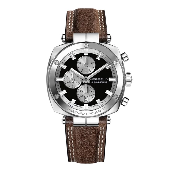 Herbelin 35664AP24BR Heritage Chronograph Brown Leather Strap Watch - W03130