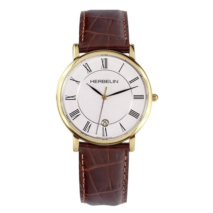 Herbelin 12248P08MA Classique Brown Leather Strap Watch - W0399
