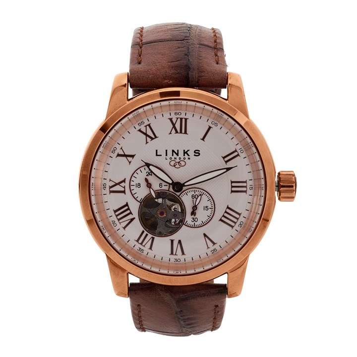 Links Of London 6020.1056 Brown Leather Strap Watch - W04196