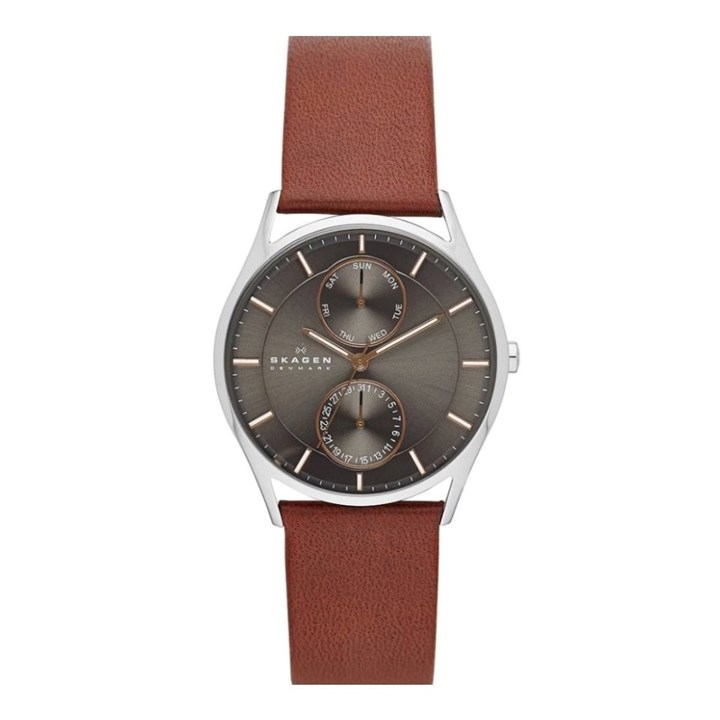 Skagen SKW6086 Holst Brown Leather Strap Watch - W0696