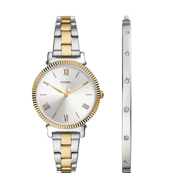Fossil ES5249SET Saisy Two Tone Watch And Bangle Gift Set - W07179