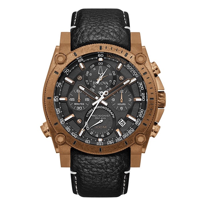 Bulova Icon 97B188 Precisionist Chronograph Leather Strap Watch - W09173