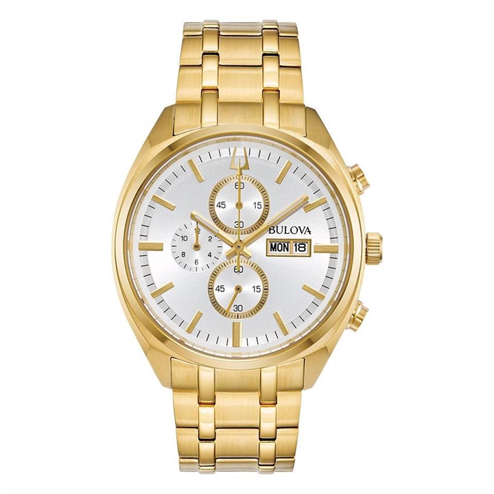 Bulova 97C109 Gold Plated Chronograph Bracelet Watch - W09323