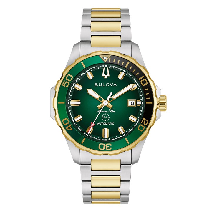 Bulova Marine Star 98B467 Automatic Two Tone Bracelet Watch - W09405