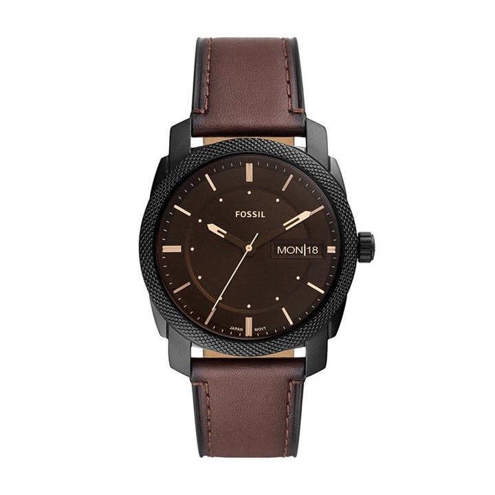 Fossil FS5901 Machine Brown Leather Strap Watch - W10285