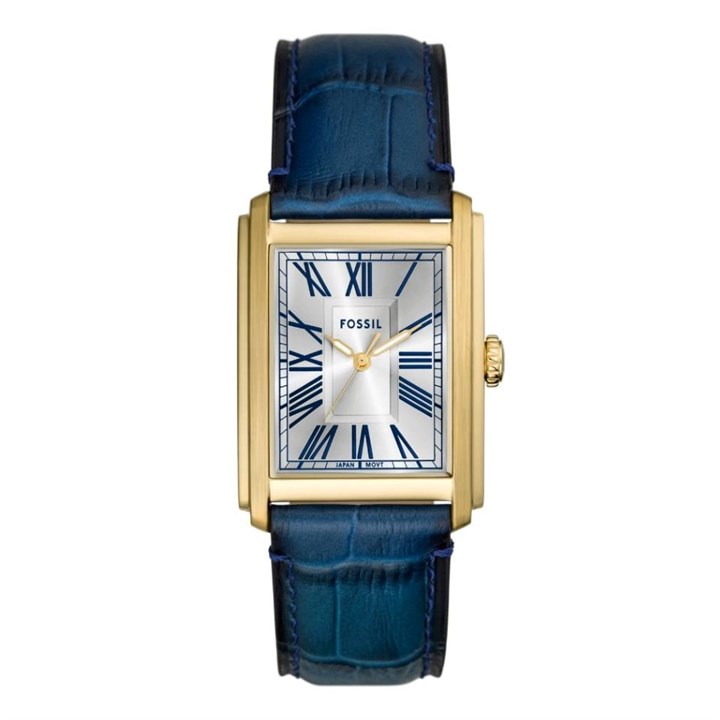 Fossil FS6076 Carraway Blue Leather Strap Watch - W10372