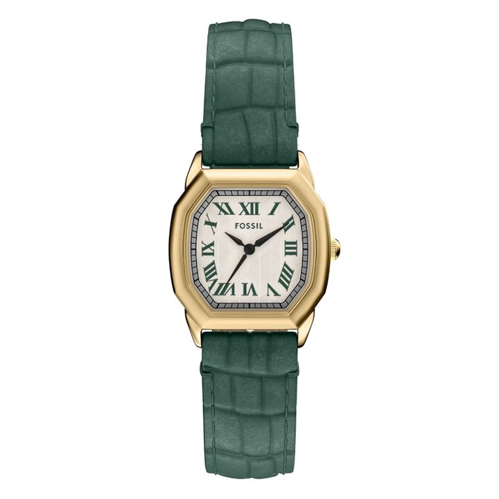 Fossil ES5427 Harlow Green Leather Strap Watch - W10427