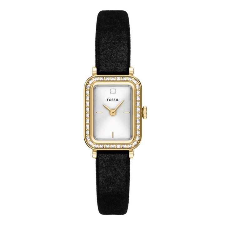 Fossil ES5437 Raquel Black Velvet Strap Watch - W10461
