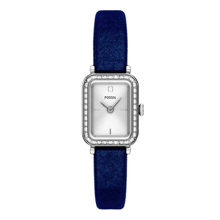 Fossil ES5436 Raquel Blue Velvet Strap Watch - W10462