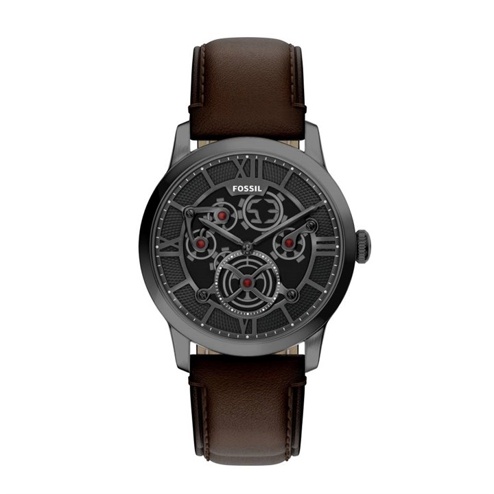 Fossil FS6191 Townsman Tourbillion Tic Brown Leather Strap Watch - W10499
