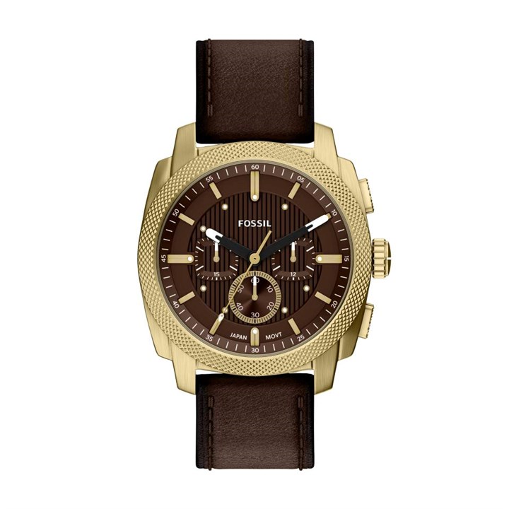 Fossil FS6188 Machine Chronograph Brown Leather Strap Watch - W10502