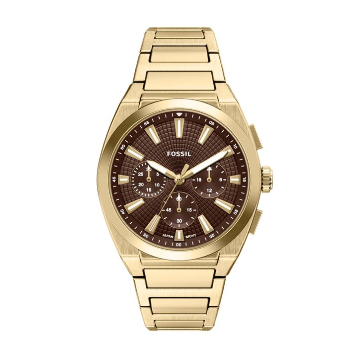 Fossil FS6184 Everett Chronograph Gold Tone Bracelet Watch - W10504