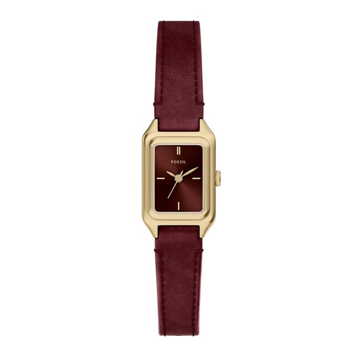Fossil ES5530 Raquel Burgundy Leather Strap Watch - W10545