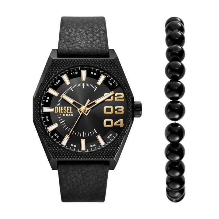 Diesel DZ2210SET Scraper Watch And Beaded Bracelet Gift Set - W11296