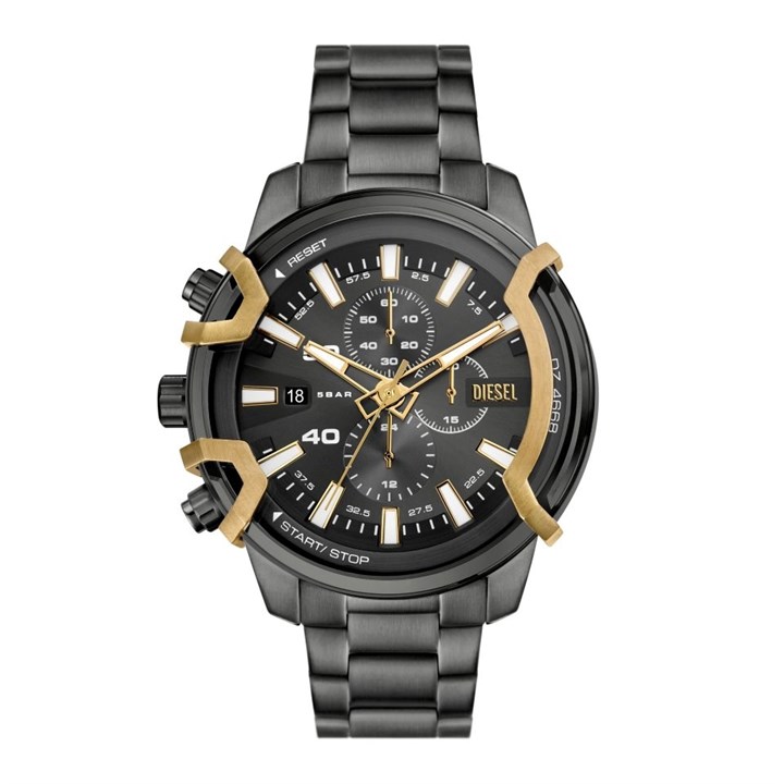 Diesel DZ4668 Griffed Gunmetal IP Bracelet Watch - W11309