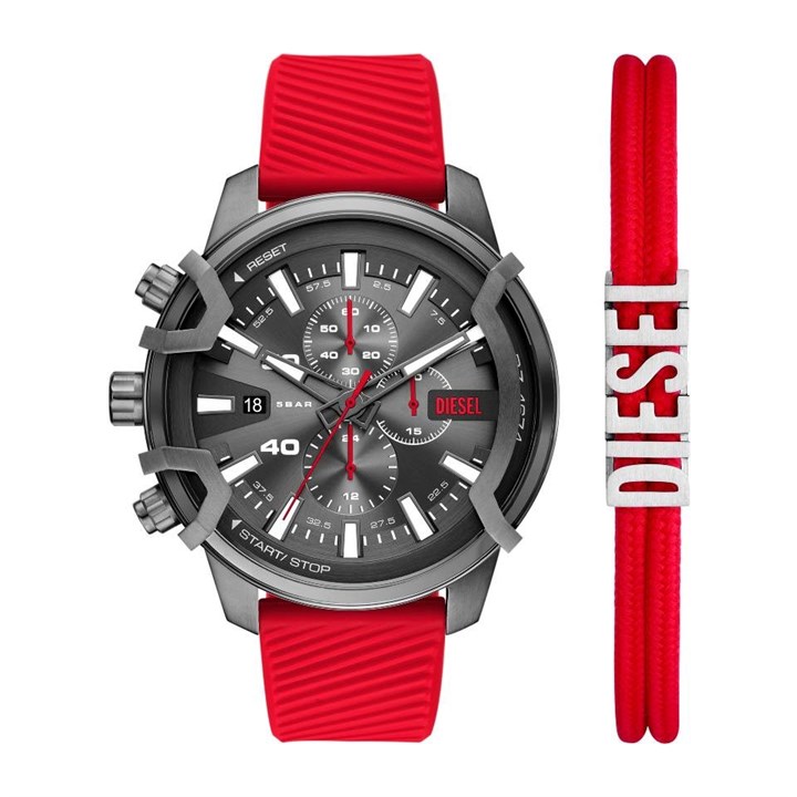Diesel DZ4673SET Griffed Chronograph Watch And Bracelet Gift Set - W11319