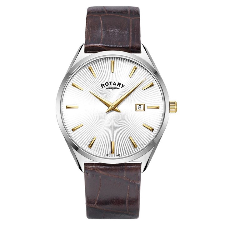 Rotary GS08010/02 Ultra Slim Brown Leather Strap Watch - W13135