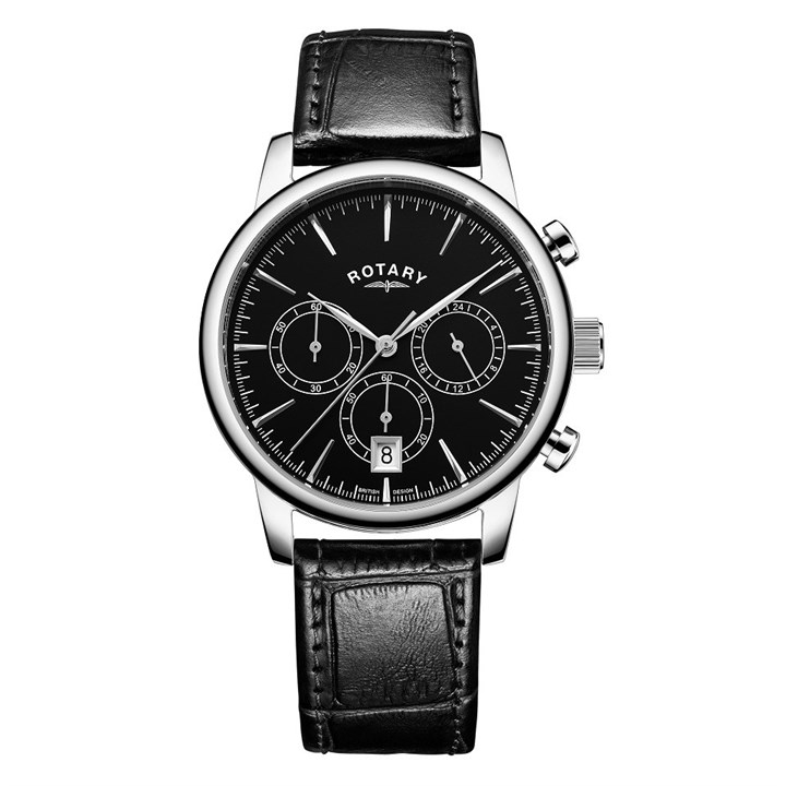 Rotary GS00376/04 Chronograph Black Leather Strap Watch - W13178