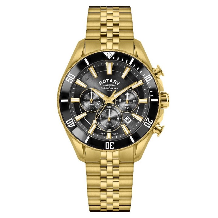 Rotary RGB10014/04 Apex100 Chronograph Gold Tone Bracelet Watch - W13293