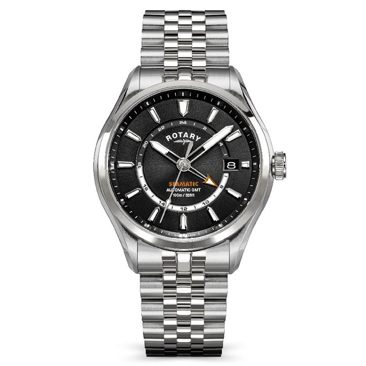 Rotary RGB10037/04 Seamatic 100 GMT Automatic Stainless Steel Dial Bracelet Watch - W13315