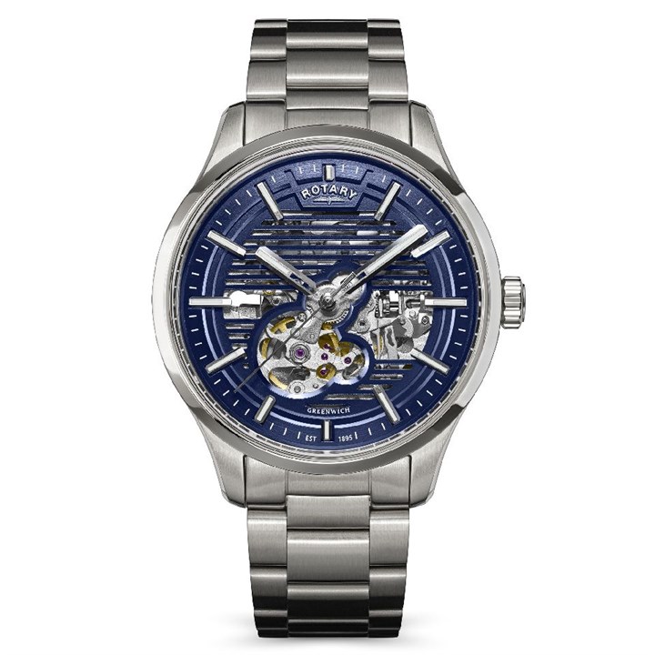 Rotary RGB10073/05 Greenwich GT1 Automatic Stainless Steel Blue Dial Bracelet Watch - W13317