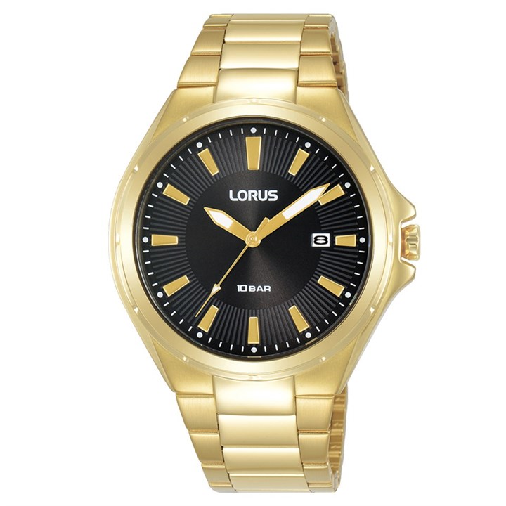 Lorus Men's Gold 100M Plated Bracelet Watch - W16258 Rh946px9