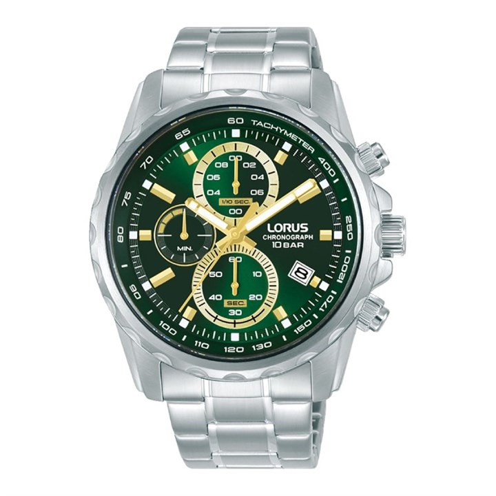 Lorus RM375JX9 Chronograph Green Dial Bracelet Watch - W16322
