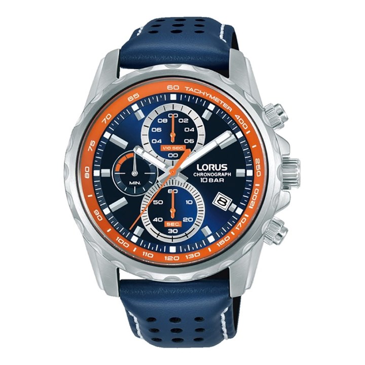 Lorus RM379JX9 Chronograph Blue Leather Strap Watch - W16323