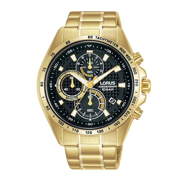 Lorus RM358HX9 Chronograph Black Dial Bracelet Watch - W16326