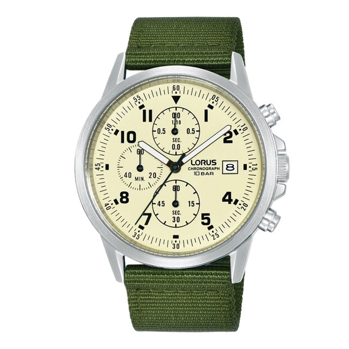 Lorus RM345JX9 Chronograph Military Green Fabric Strap Watch - W16331