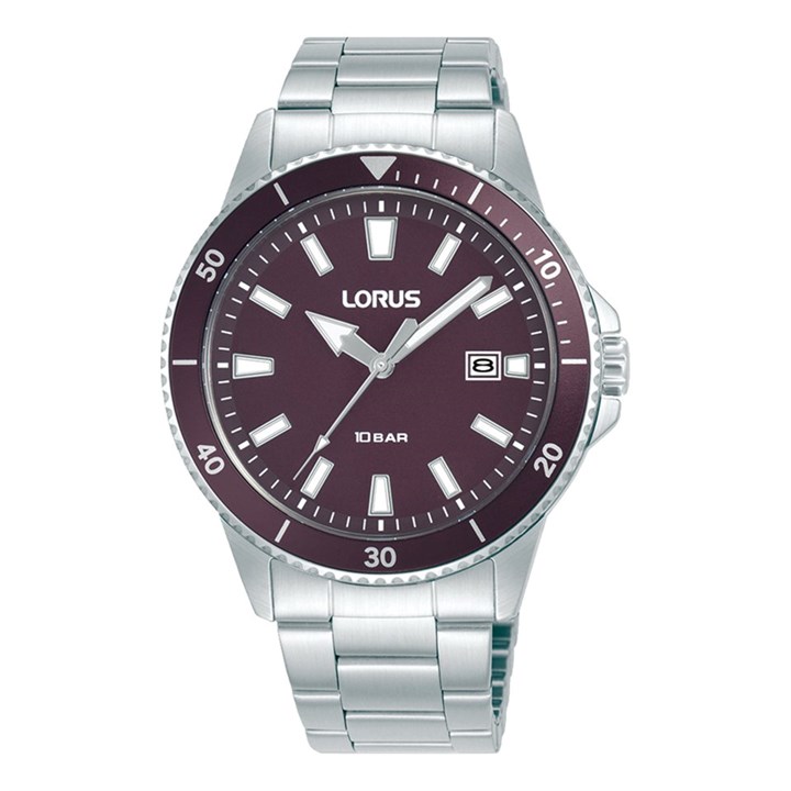 Lorus RH905SX9 Burgundy Dial Bracelet Watch - W16351