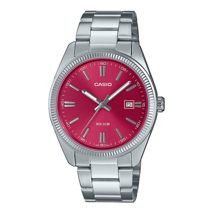 Casio Vintage MTP-1302PD-4AVEF Red Dial Bracelet Watch - W17413