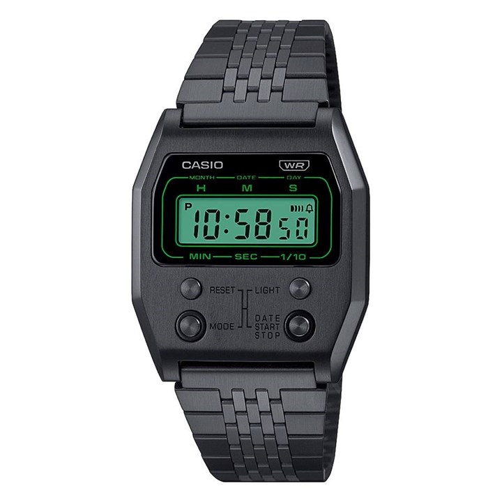 Casio A1100B-1EF Digital Black IP Bracelet Watch - W17510