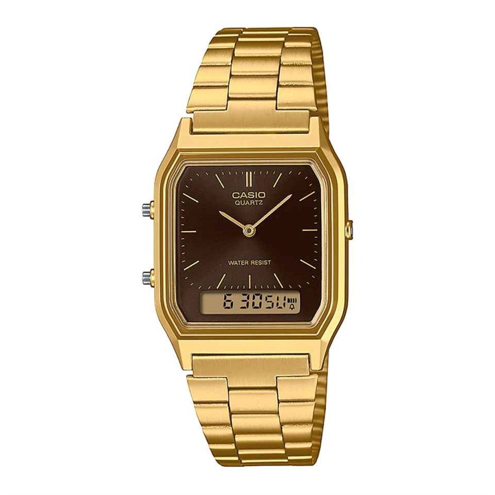 Casio Vintage AQ-230GA-5AMQYES Gold Tone Bracelet Watch - W17525