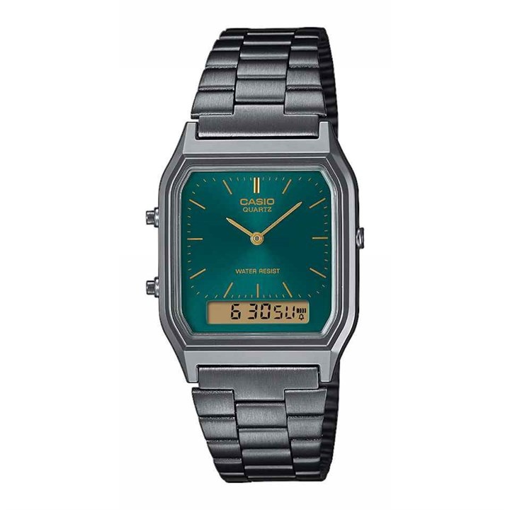 Casio Vintage AQ-230EGG-3AEF Gunmetal IP Bracelet Watch - W17526