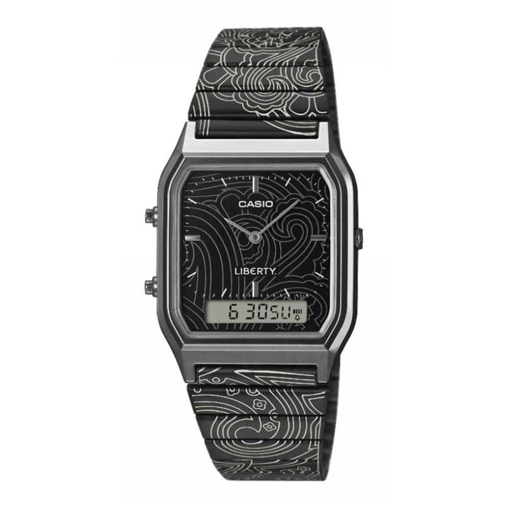 Casio Vintage AQ-230EBLT-1AER Liberty Collab Black IP Bracelet Watch - W17554