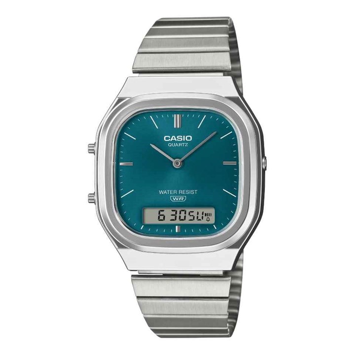 Casio Vintage AQ-240E-3AEF Teal Dial Bracelet Watch - W17561