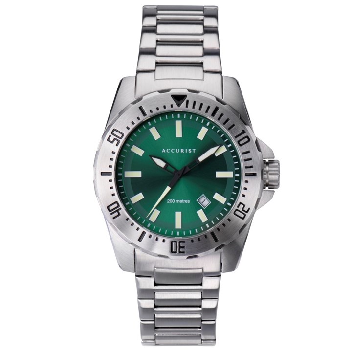 Accurist 7328 Green Dial Bracelet Watch - W19194