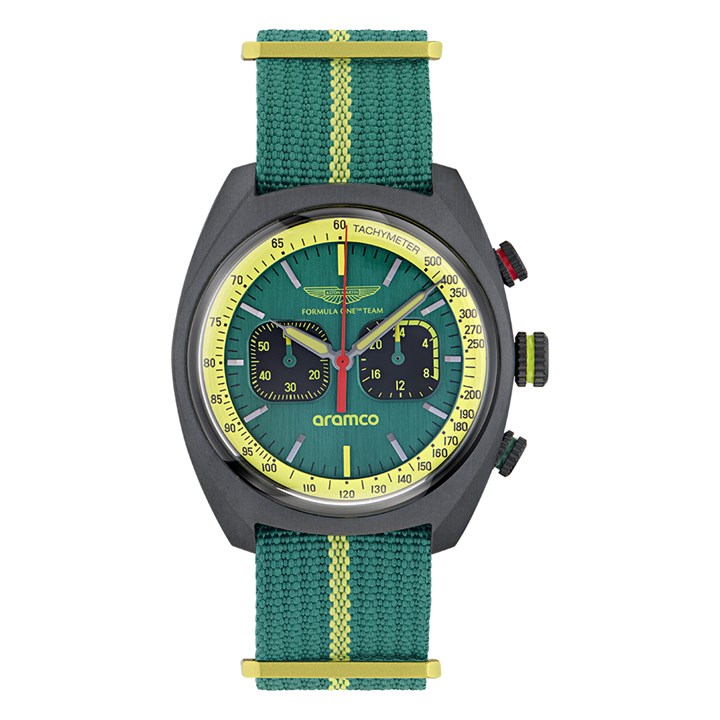 Aston Martin MTFD1F501 Aramco Formula 1 Green Nato Strap Watch - W2080