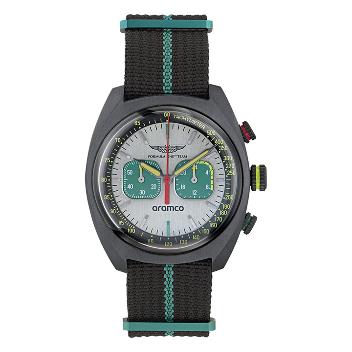 Aston Martin MTFD1F502 Aramco Formula 1 Black Nato Strap Watch - W2081