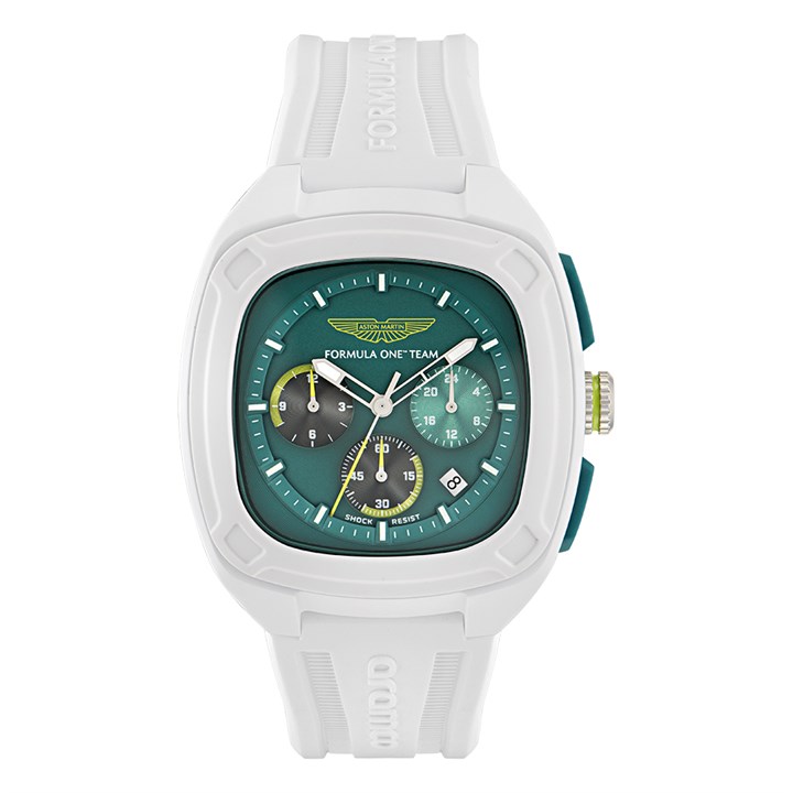 Aston Martin MTFO1F502 Aramco Formula 1 White Silicone Strap Watch - W2084
