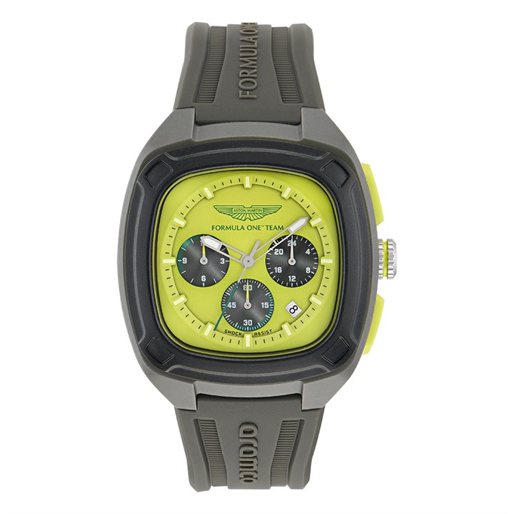 Aston Martin MTFO1F504 Aramco Formula 1 Grey Silicone Strap Watch - W2085