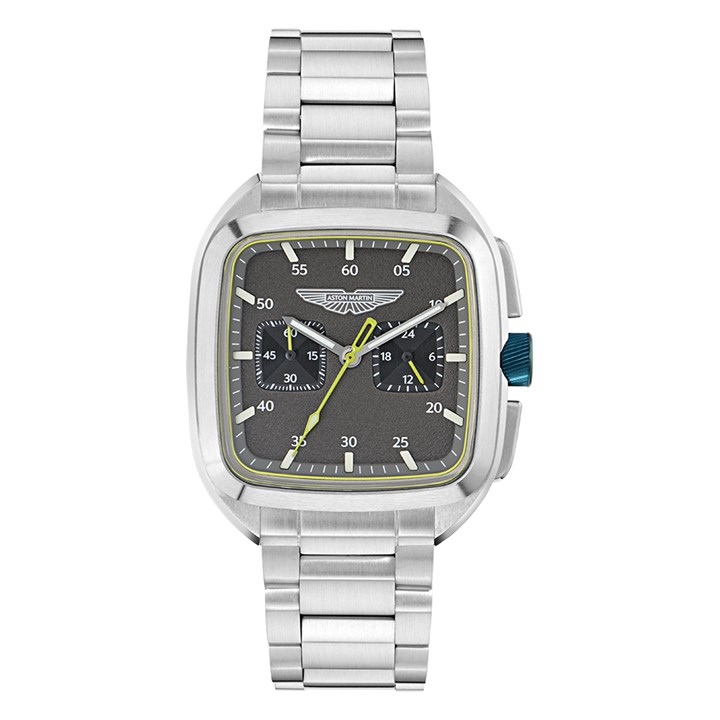 Aston Martin MTIU1S601 Icon Stainless Steel Square Case Grey Dial Bracelet Watch - W2095