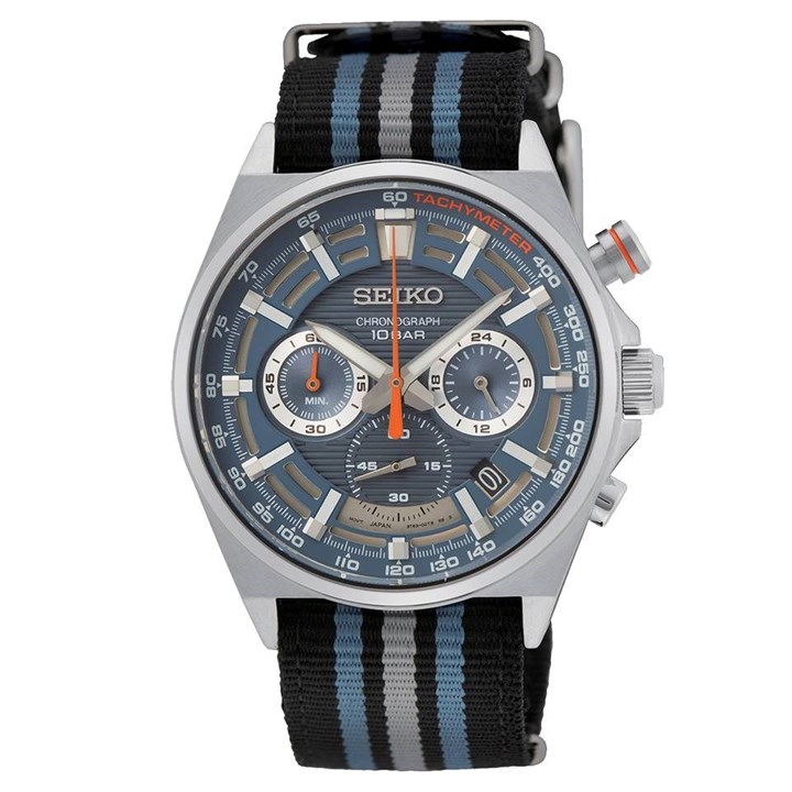 Seiko SSB409P1 Stainless Steel Nato Striped Nylon Strap Watch - W24133