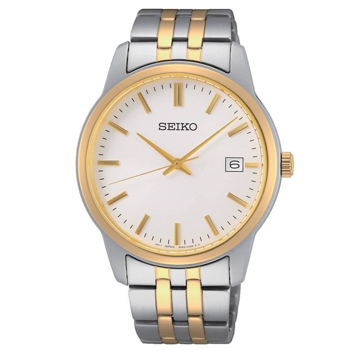 Seiko SUR402P1 Two Tone White Dial Bracelet Watch - W25215
